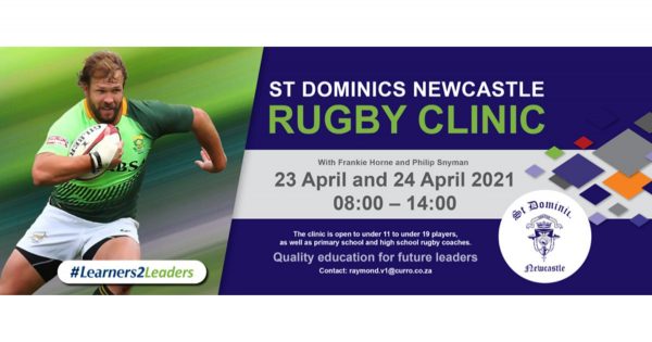 St Dominics Newcastle Rugby Clinic banner