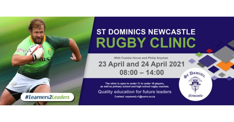 St Dominics Newcastle Rugby Clinic banner