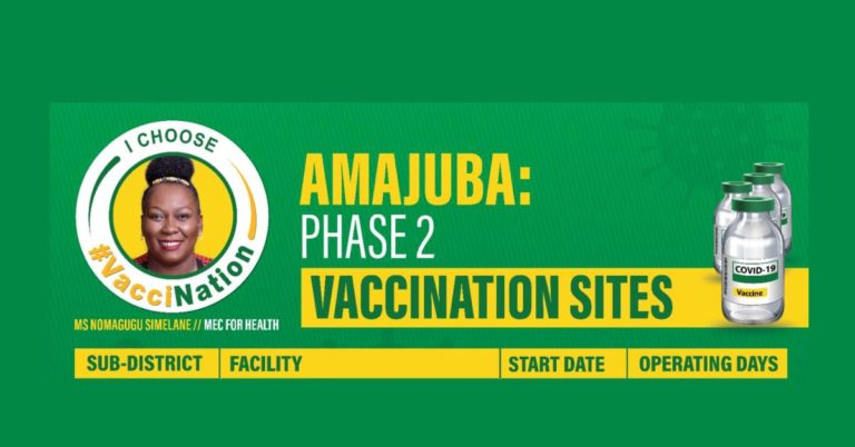 Registered senior citizens, know your vaccination locations amajuba