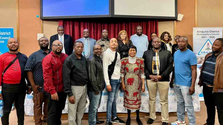 Amajuba District Municipality, Minister of Employment and Labour, Thulas Nxesi, Newcastle Municipality, Dannhauser Municipality, eMadlangeni (Utrecht) Municipality