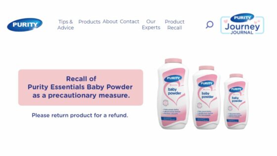 Purity Baby Powder recalled