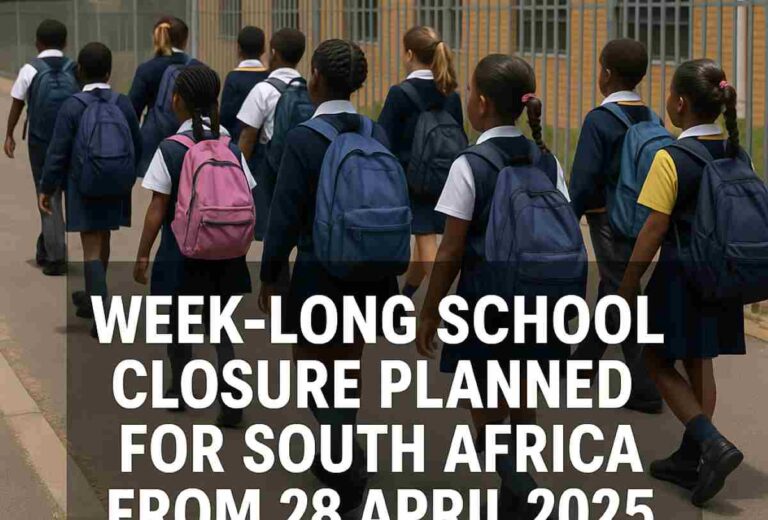 Week-Long School Closure Planned for South Africa from 28 April 2025