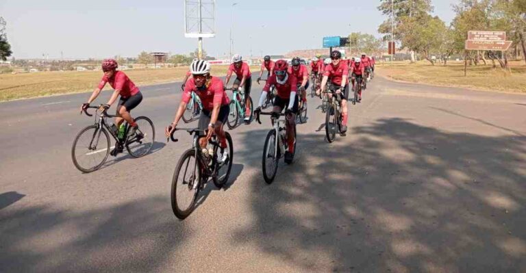 Ride4Hope 2025 cyclists passing through Newcastle on the Mandela Legacy Journey from Howick to Soweto.