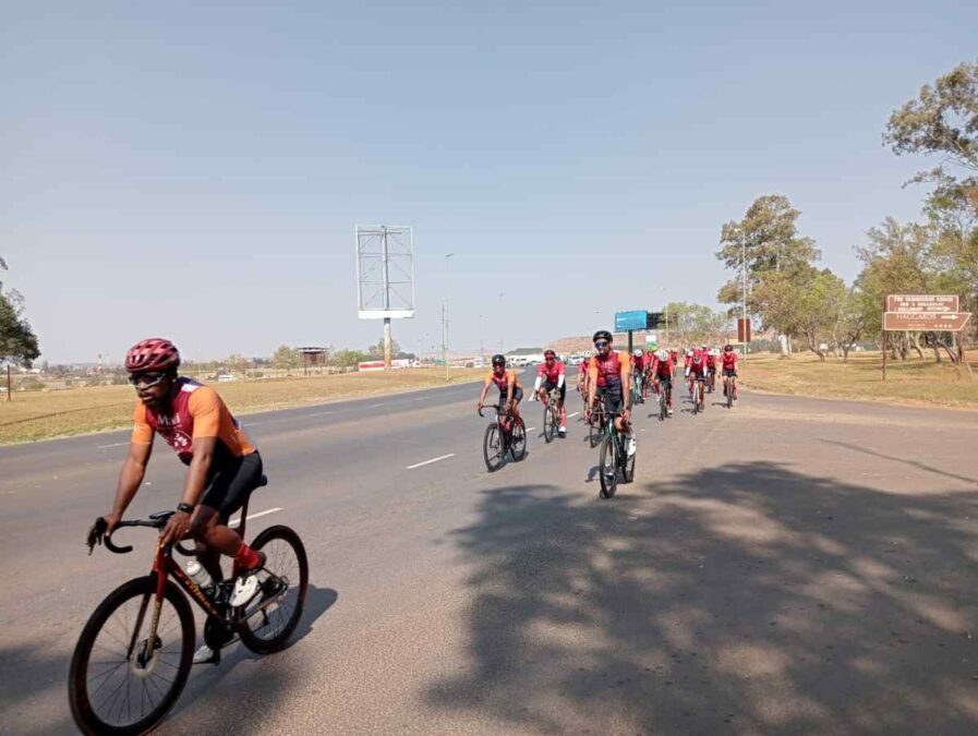 Ride4Hope 2025 cyclists passing through Newcastle on the Mandela Legacy Journey from Howick to Soweto.