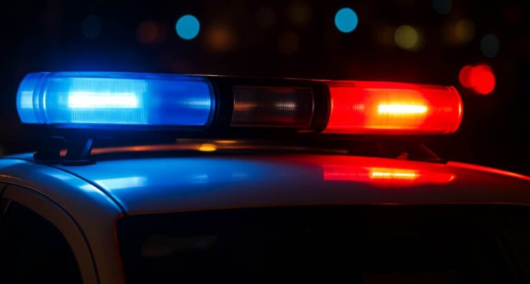 Nathi Mthethwa death: Police lights on a car