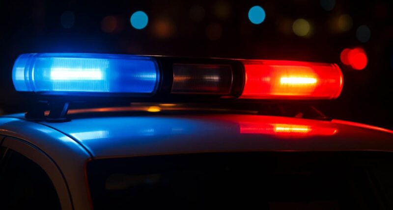 Nathi Mthethwa death: Police lights on a car