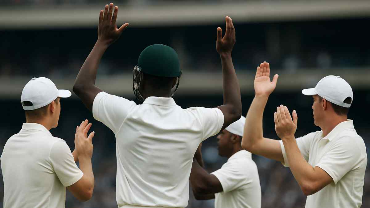 Rising Cricket Stars: Image of cricket players on a field.
