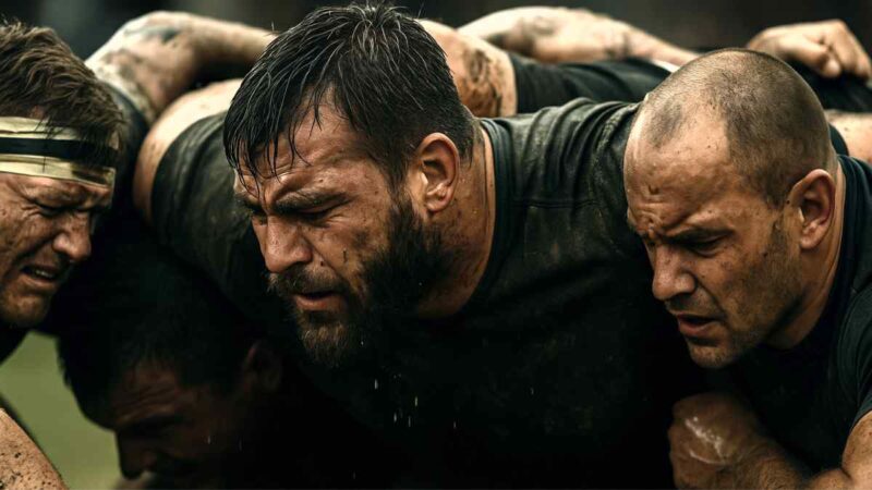 Weekend Rugby Results: Image of rugby players in a scrum