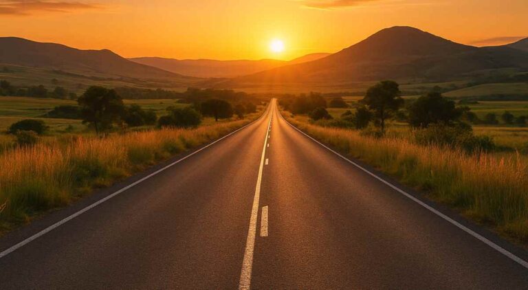 N11 closure Ladysmith: Image of a northern kzn road at sunset