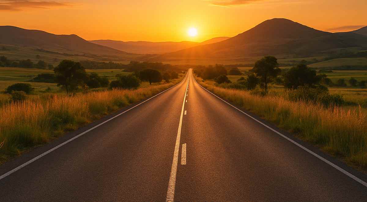 N11 closure Ladysmith: Image of a northern kzn road at sunset