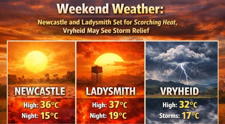 Weekend weather Newcastle Ladysmith Vryheid