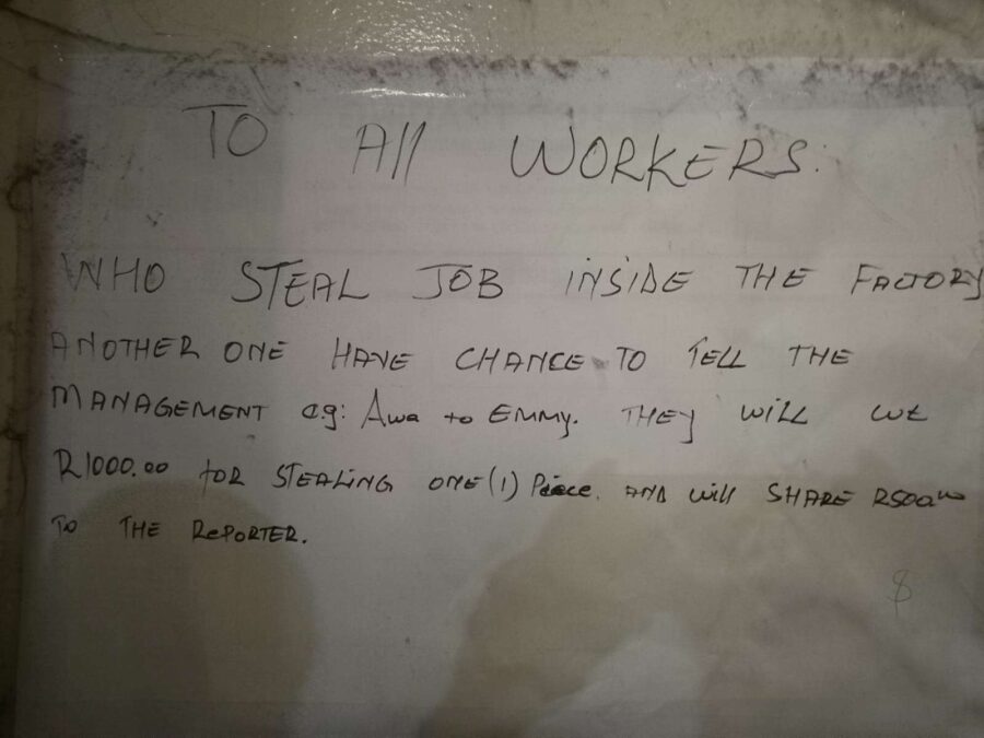 Newcastle textile factory undocumented workers