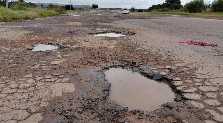 Newcastle damaged roads