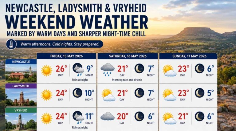 Newcastle Ladysmith Vryheid weekend weather