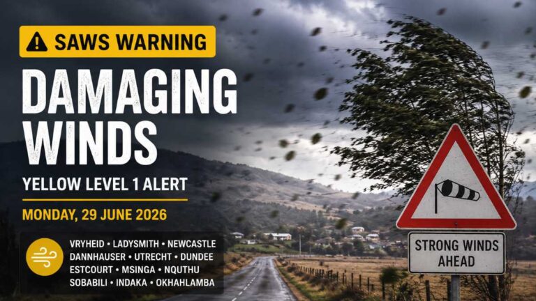 SAWS damaging winds warning