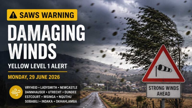 SAWS damaging winds warning