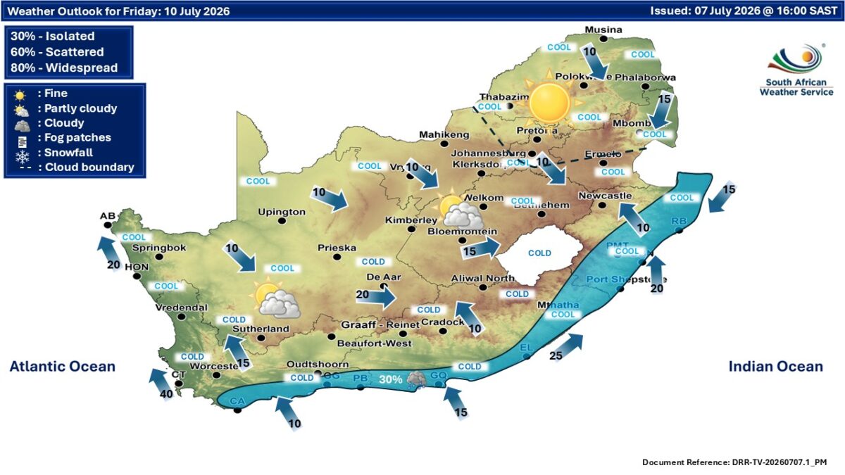SAWS KZN weather forecast