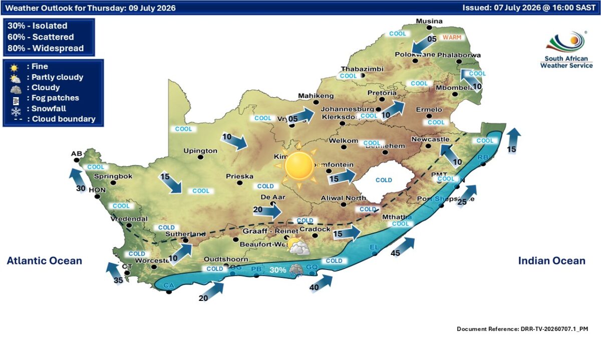 SAWS KZN weather forecast