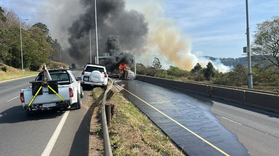 N3 truck fire Peter Brown Drive